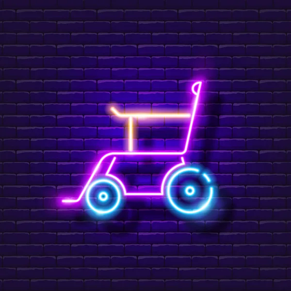 Elektryczny Neon Wózku Pojęcie Pojazdów — Wektor stockowy