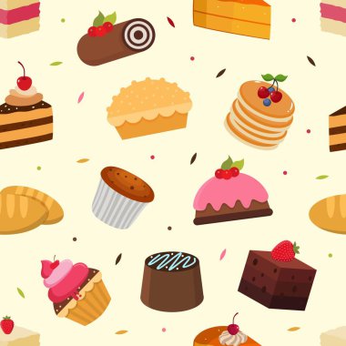 Pastalar pürüzsüz desen vektör grafiği