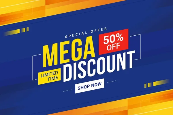 Mega Discount Promotion Supersale Banner Template Illustration — стоковий вектор