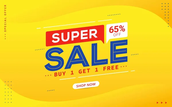 Super Sale Discount Promoting Template Vector Illustration — 스톡 벡터