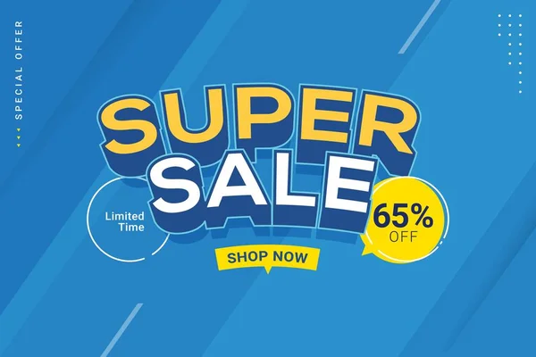 Super Sale Discount Promoting Template Vector Illustration — 스톡 벡터