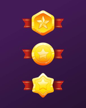 Oyun derecelendirme simgesi madalyaları seviye vektör grafiği