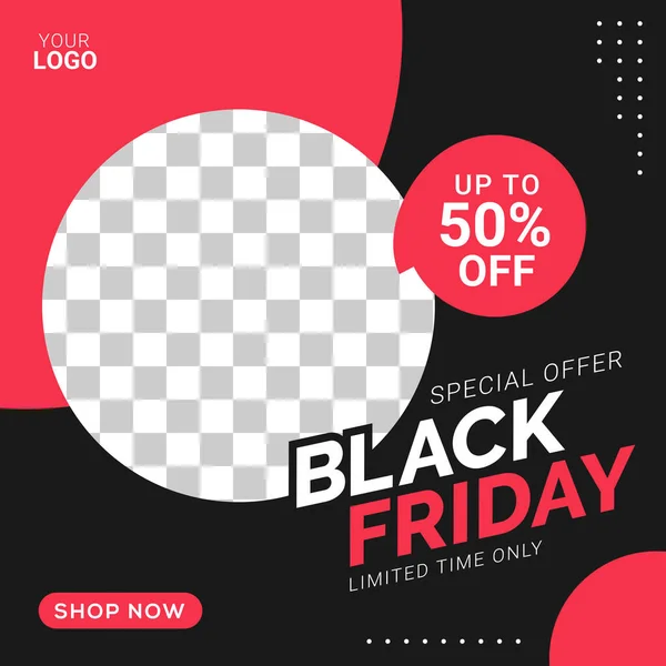Black Friday Sale Banner Social Media Pack Template Vector Graphic — Stock Vector