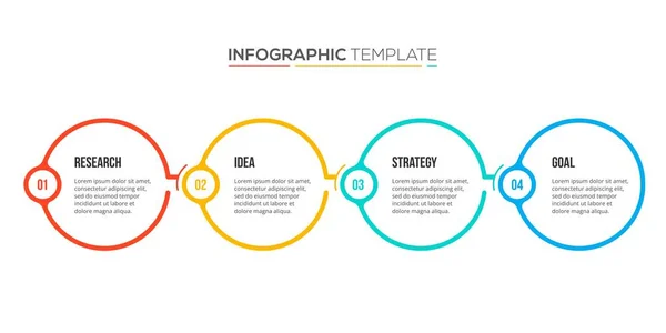 Etapas Negócio Diagrama Layout Fluxo Trabalho Conceito Apresentação Infográfica —  Vetores de Stock