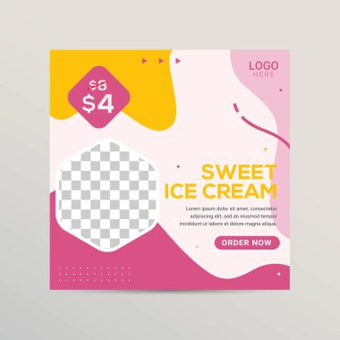 Dondurma sosyal medya şablon tasarımı tanıtımı