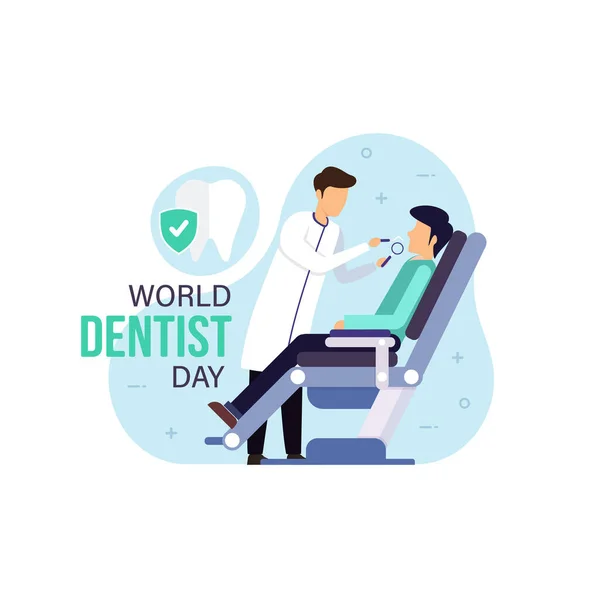 World Dentist Day Square Banner Vector Illustration — 스톡 벡터