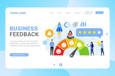 İniş sayfası şablonu iş geribildirim tasarımı kavramı