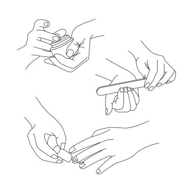 El manikürü karalama el çizimi vektör çizimi