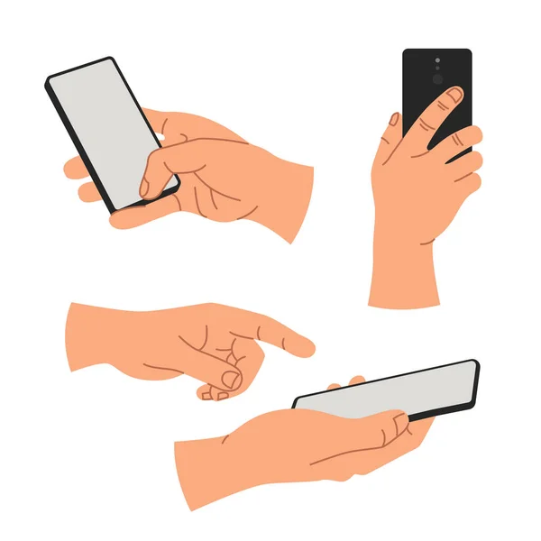 Illustration Vectorielle Appareil Mobile Smartphone Main Tenant — Image vectorielle