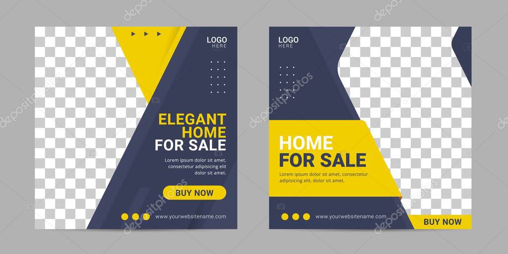 Home for sale social media post template banner for business promotion