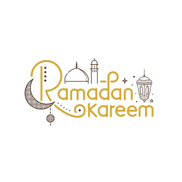 Ramadan Kareem Üdvözlőkártya Betű Tipográfia Vektor Illusztráció — Stock Vector