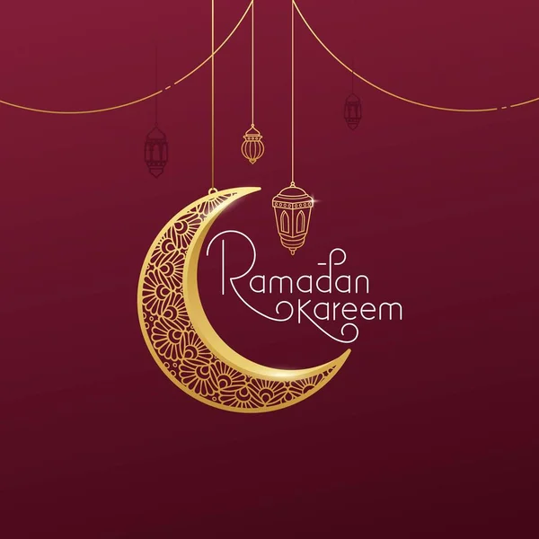 Ramadan Kareem Üdvözlőkártya Betű Tipográfia Vektor Illusztráció — Stock Vector