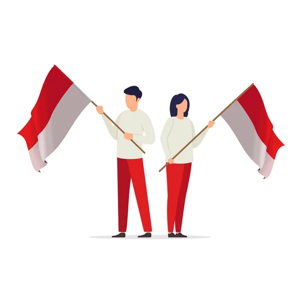 Sierpnia Szczęśliwego Dnia Niepodległości Indonezji Kartka Życzeniami Tłumaczenie Indonezyjskiego Happy — Wektor stockowy