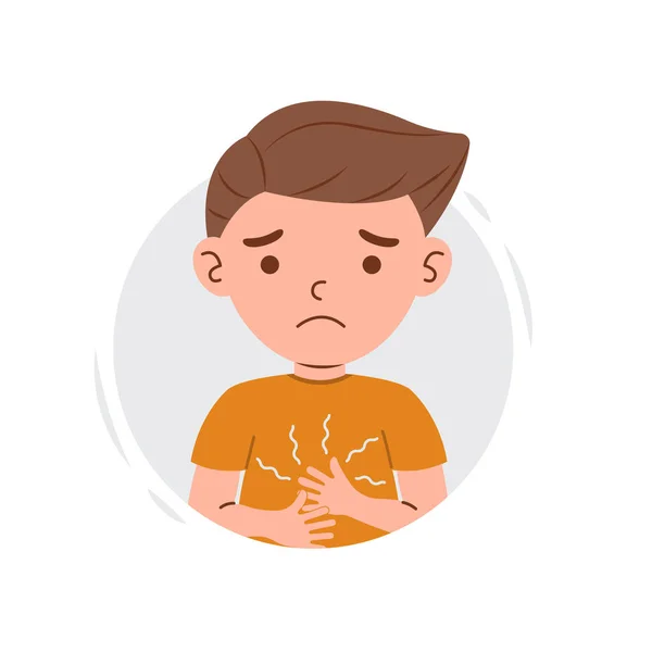 Flu Disease Signs Symptoms Kid Boy Character Cartoon Kid Boy — Stockový vektor