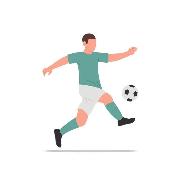 Jugador Fútbol Rápido Driblando Una Ilustración Vector Bola — Vector de stock