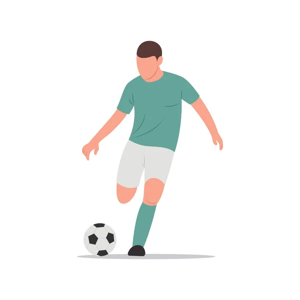 Fußballer Schießen Schnell Einen Ball Vektor Illustration — Stockvektor