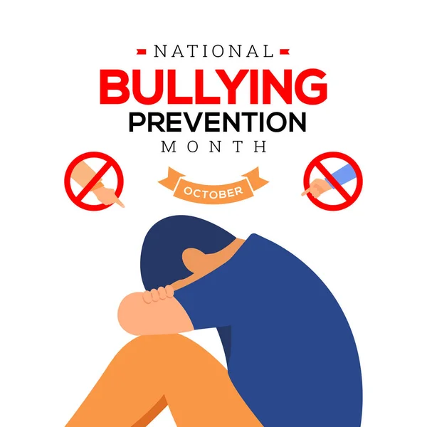 National Bullying Prevention Month Οκτωβρίου Διανυσματική Απεικόνιση — Διανυσματικό Αρχείο