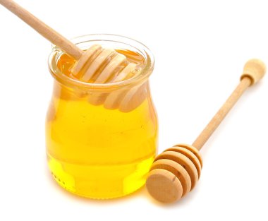 Beyaz arkaplanda izole edilmiş bal