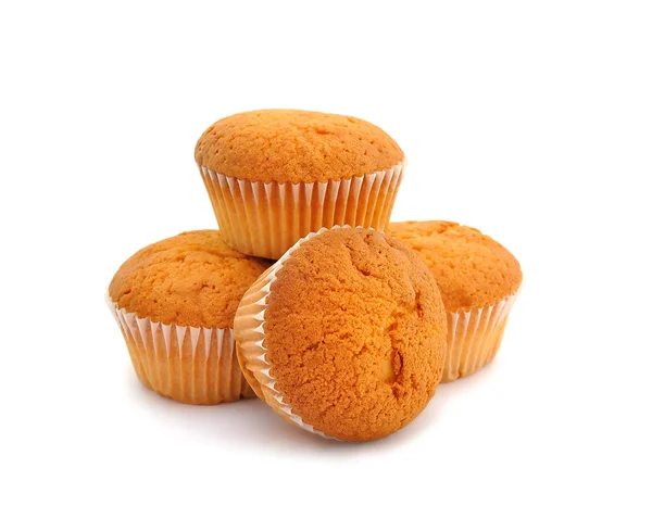 Muffins auf weißem Hintergrund — Stockfoto