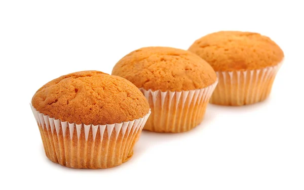 Muffins em um fundo branco — Fotografia de Stock