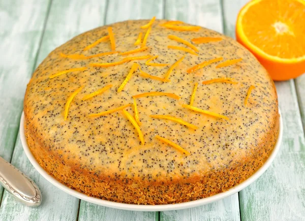 Orange cake with poppy seeds — Stock Photo, Image