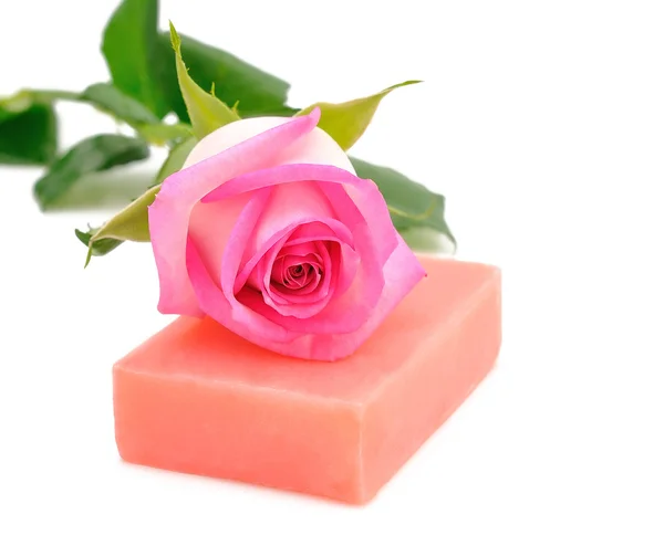 Rose water en zeep — Stockfoto