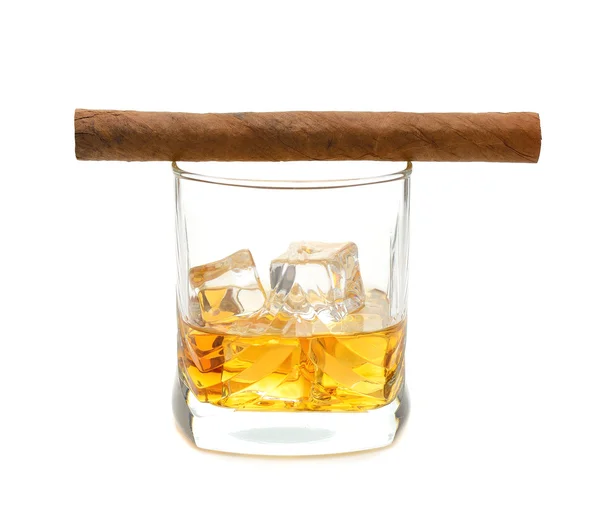 Whisky e un sigaro — Foto Stock