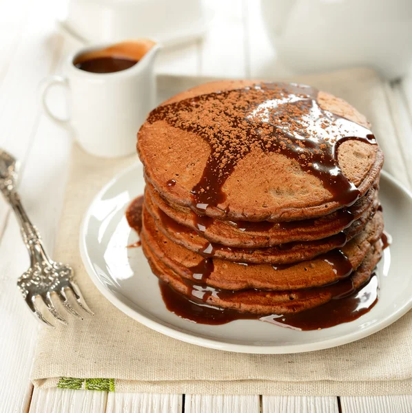 Schokoladenpfannkuchen — Stockfoto