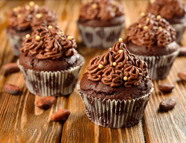 Schokoladen-Cupcakes — Stockfoto