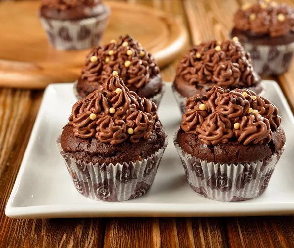 Cupcakes de chocolate — Fotografia de Stock