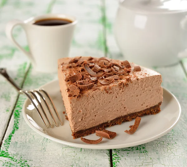 Cold chocolate cheesecake — Stock Photo, Image