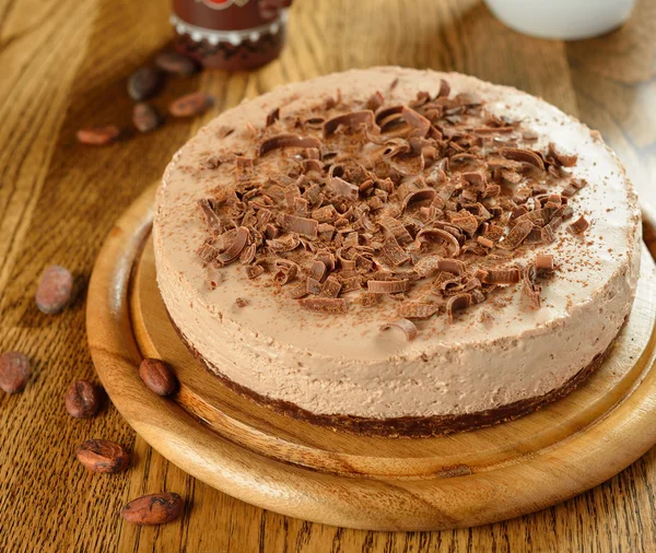 Cold chocolate cheesecake — Stock Photo, Image