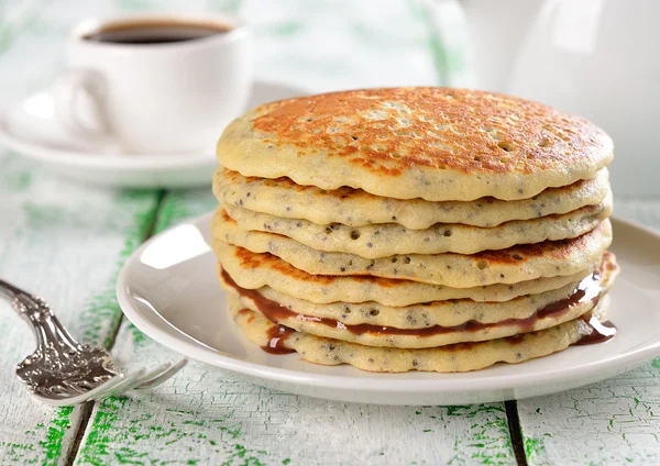 Panquecas com sementes de papoila — Fotografia de Stock