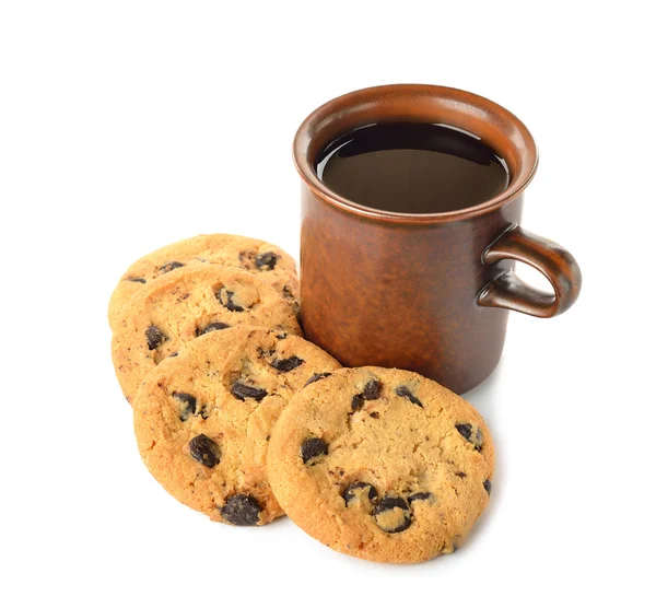 Galletas y taza de café — Foto de Stock