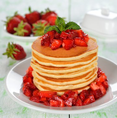 çilek ile Pancakes