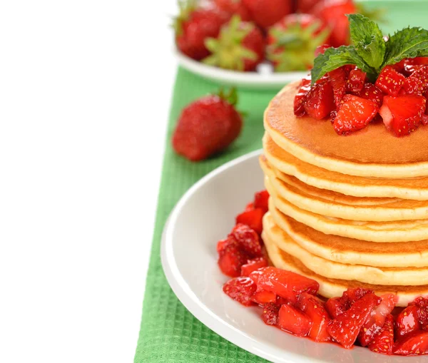 Panqueques con fresas — Foto de Stock