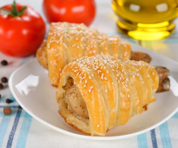 Chicken baked in pastry — Stock Photo, Image