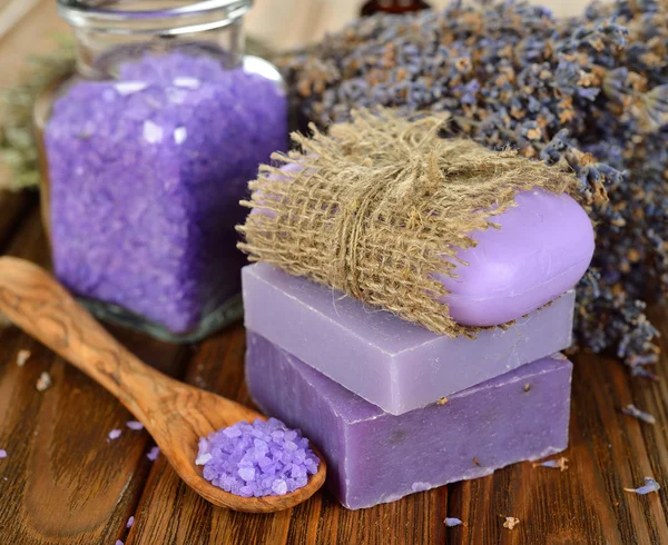 Lavendel sæbe - Stock-foto