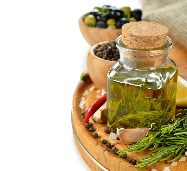 Olive oil with rosemary — Stock Photo, Image