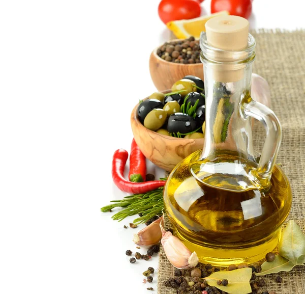 Olio di oliva con rosmarino — Foto Stock