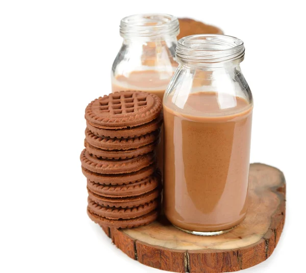 Čokoládový nápoj a soubory cookie — Stock fotografie