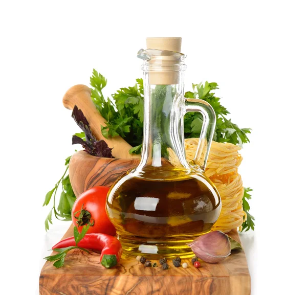 Olive oil and spices — Stock Photo, Image