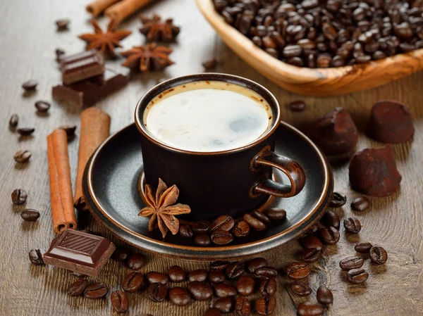 Caffè, cioccolato e spezie — Foto Stock