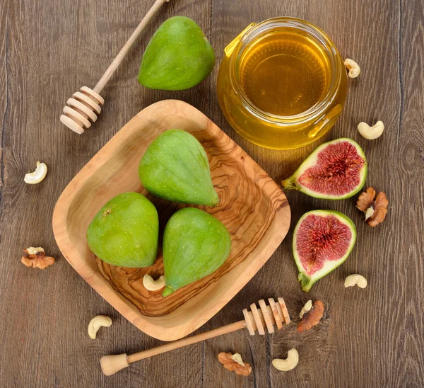 Figs with honey — Stock Photo, Image