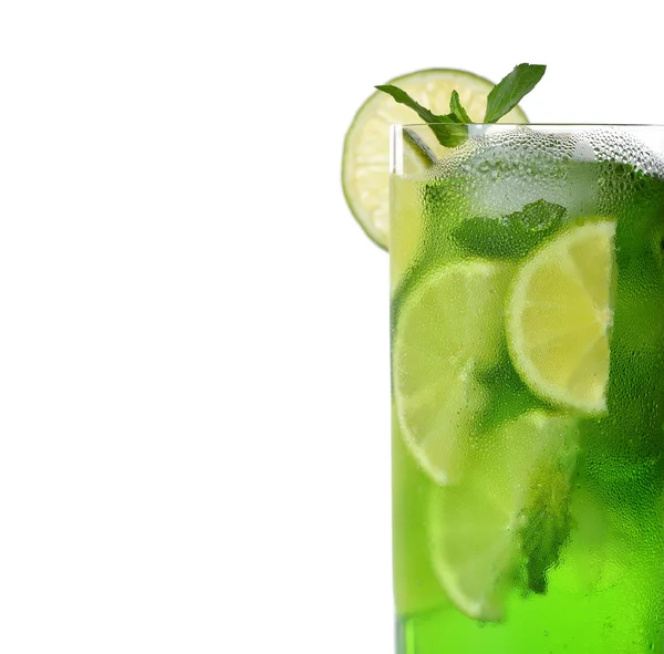 Green drink with lime and mint — Stock Photo, Image