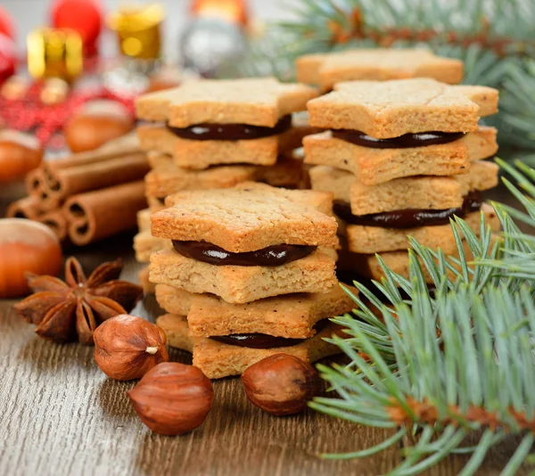 Çikolata ile Noel tatlılar — Stok fotoğraf