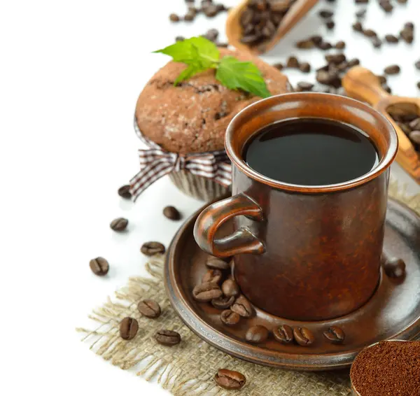 Kaffee in brauner Tasse — Stockfoto