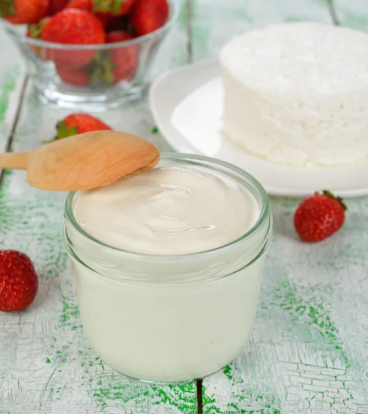 Naturjoghurt — Stockfoto