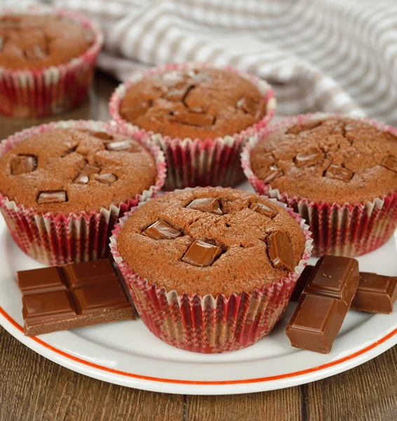 Muffins de chocolate — Fotografia de Stock