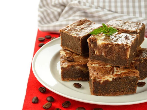 Pastel de chocolate brownies —  Fotos de Stock